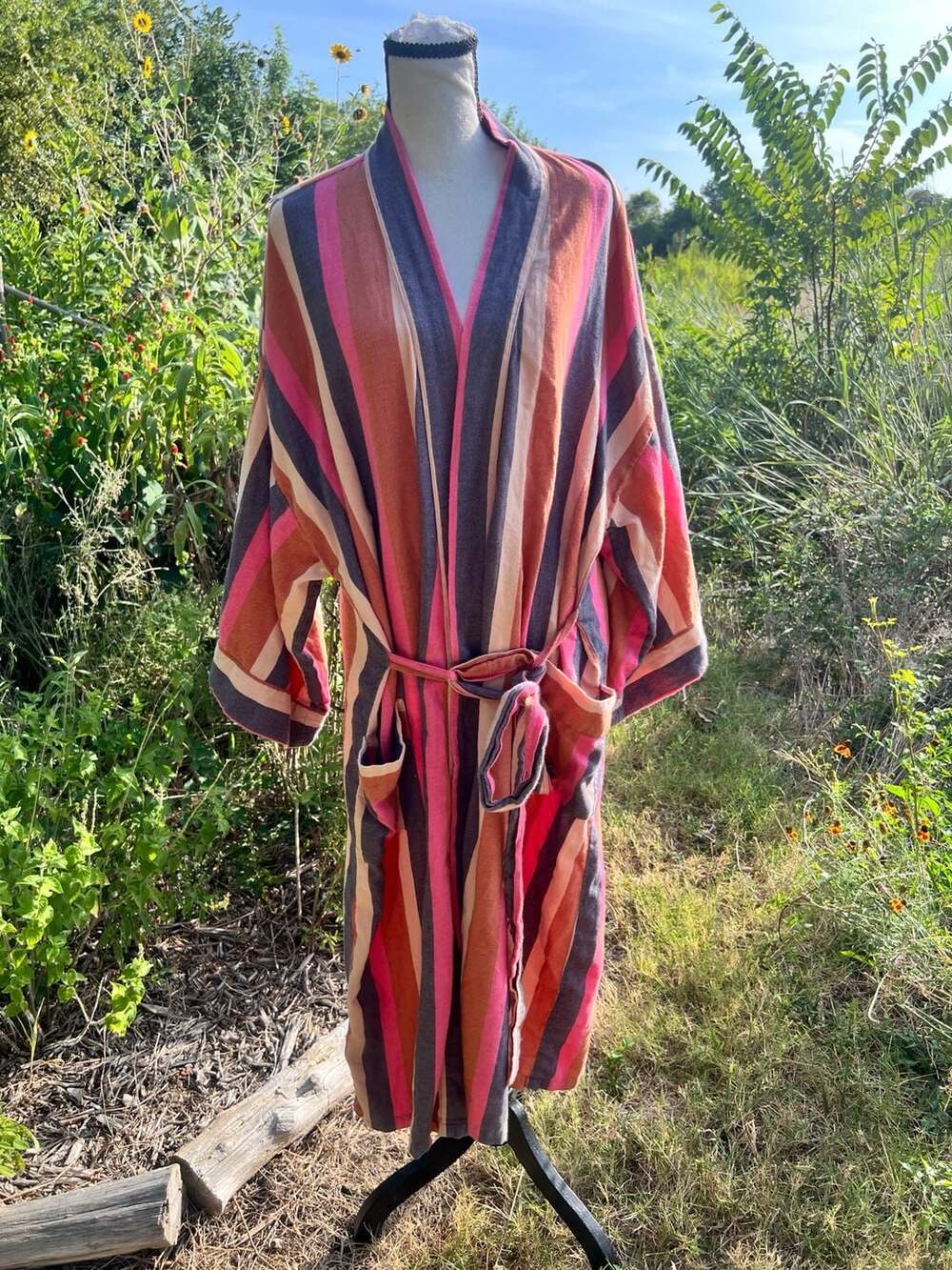 Bathen Long Striped Robe in Daze - Picture 3 of 14